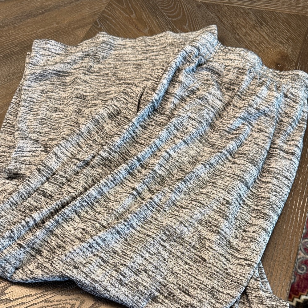 BloomChic Wide Leg Drawstring Gray Textured Pants